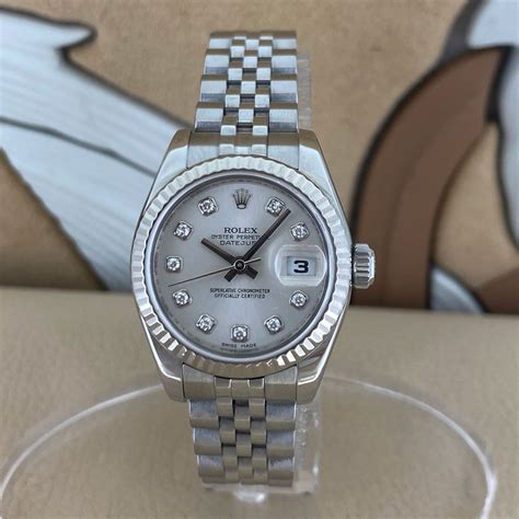 rolex donna quadrante marrone cassa brillanti